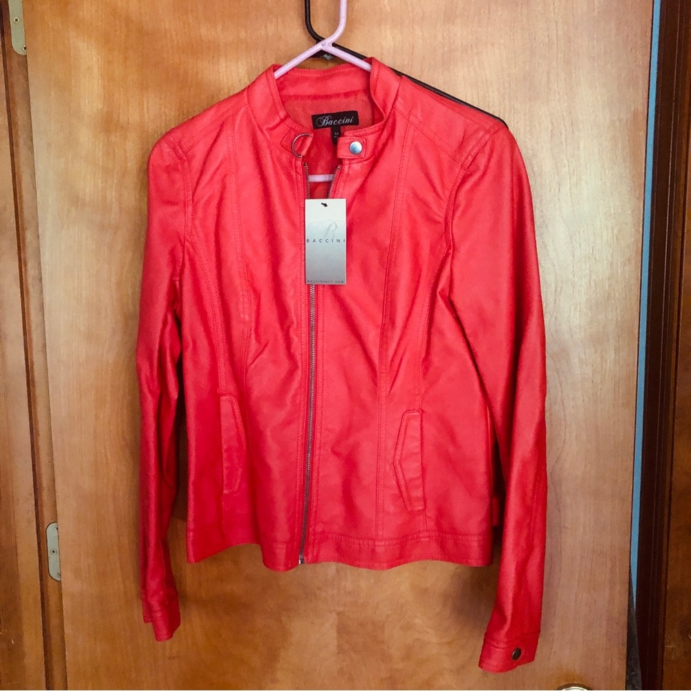 NWT: Baccini Leather look Jacket